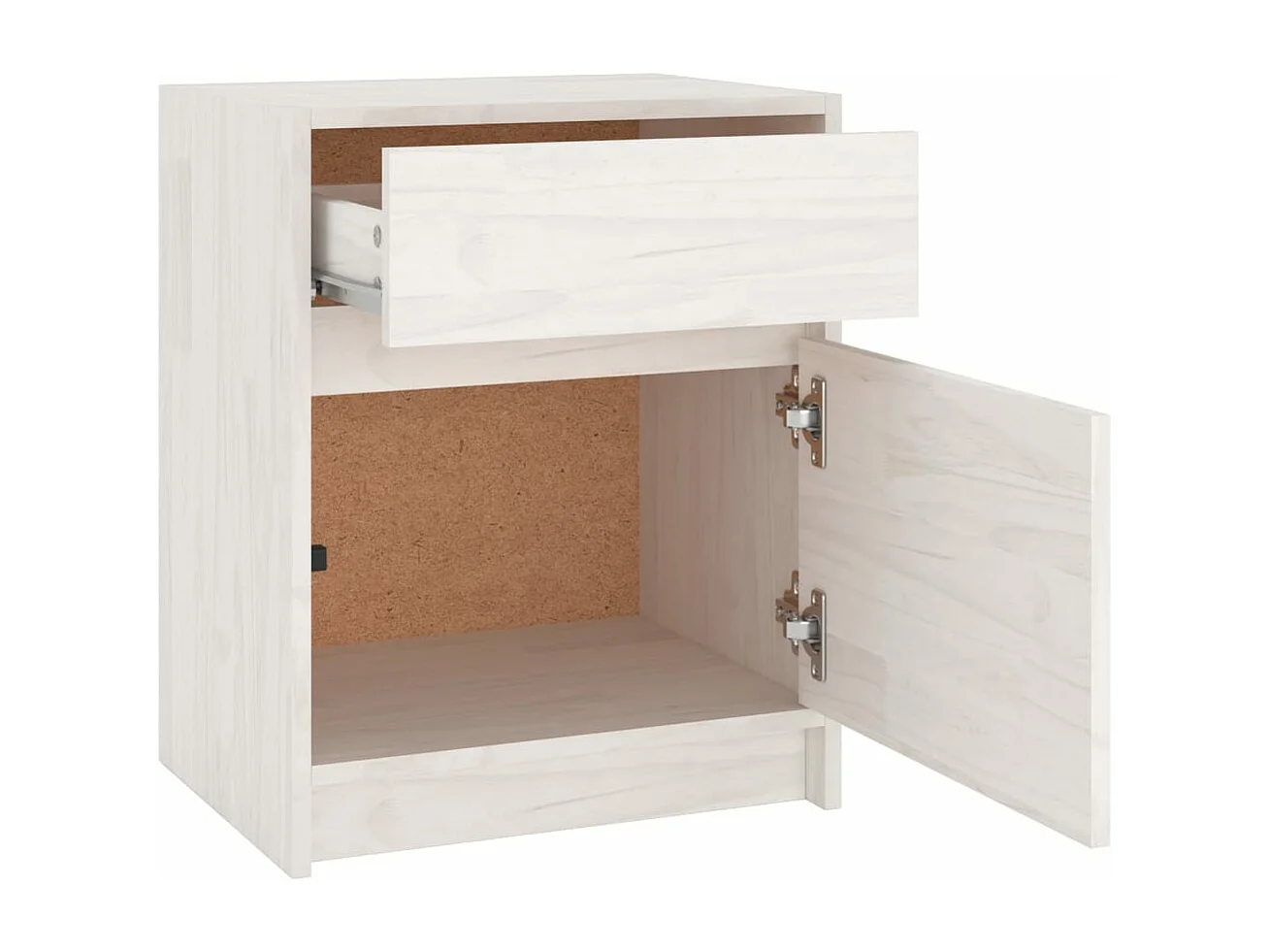 Table de chevet Blanc 40x31x50 Bois de pin massif