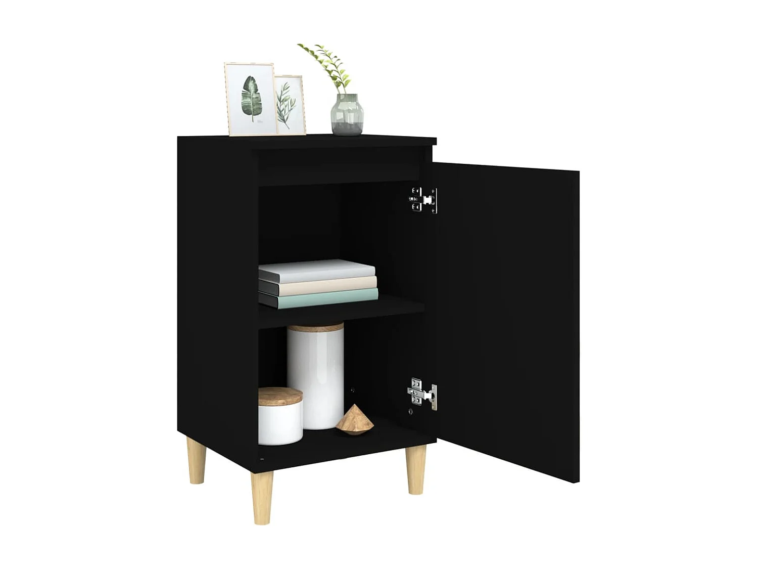 Tables de chevet 2 pcs noir 40x35x70 bois d'ingénierie