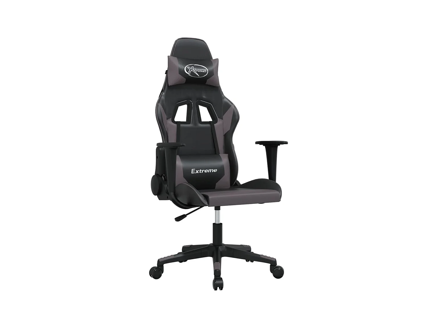 Gamestoel kunstleer zwart en grijs