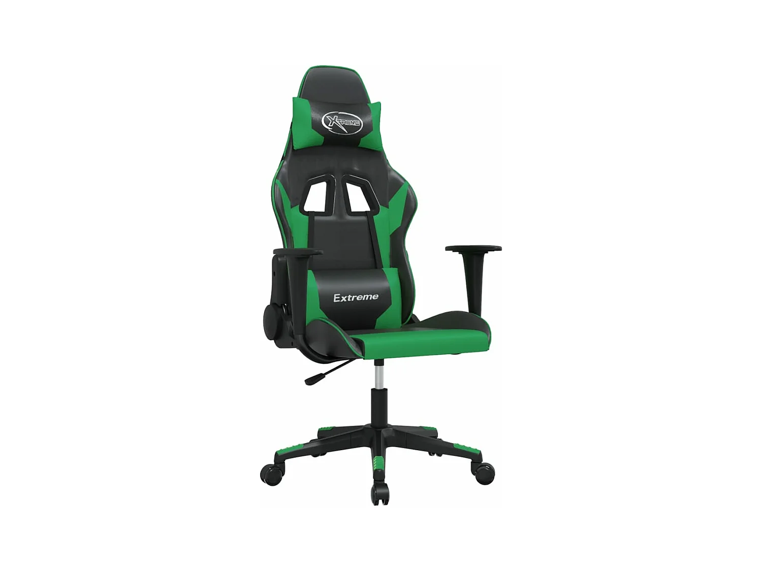 Massage gamestoel kunstleer zwart en groen