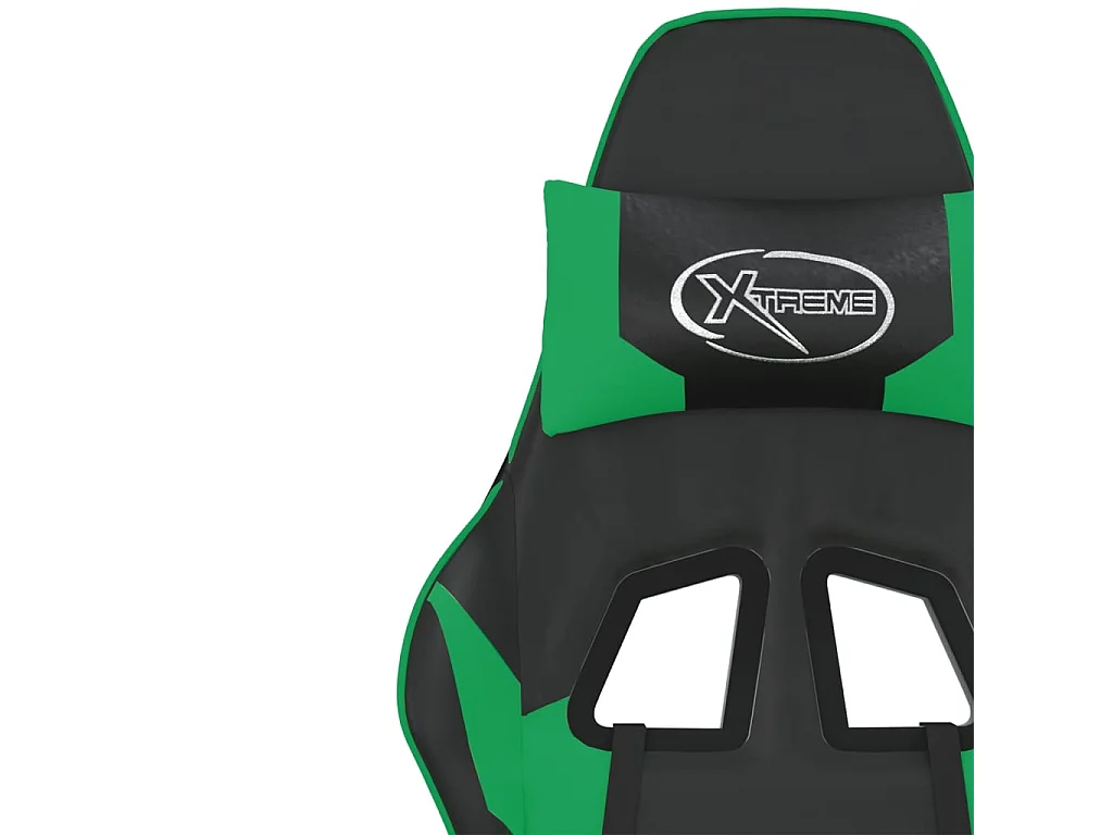 Massage gamestoel kunstleer zwart en groen