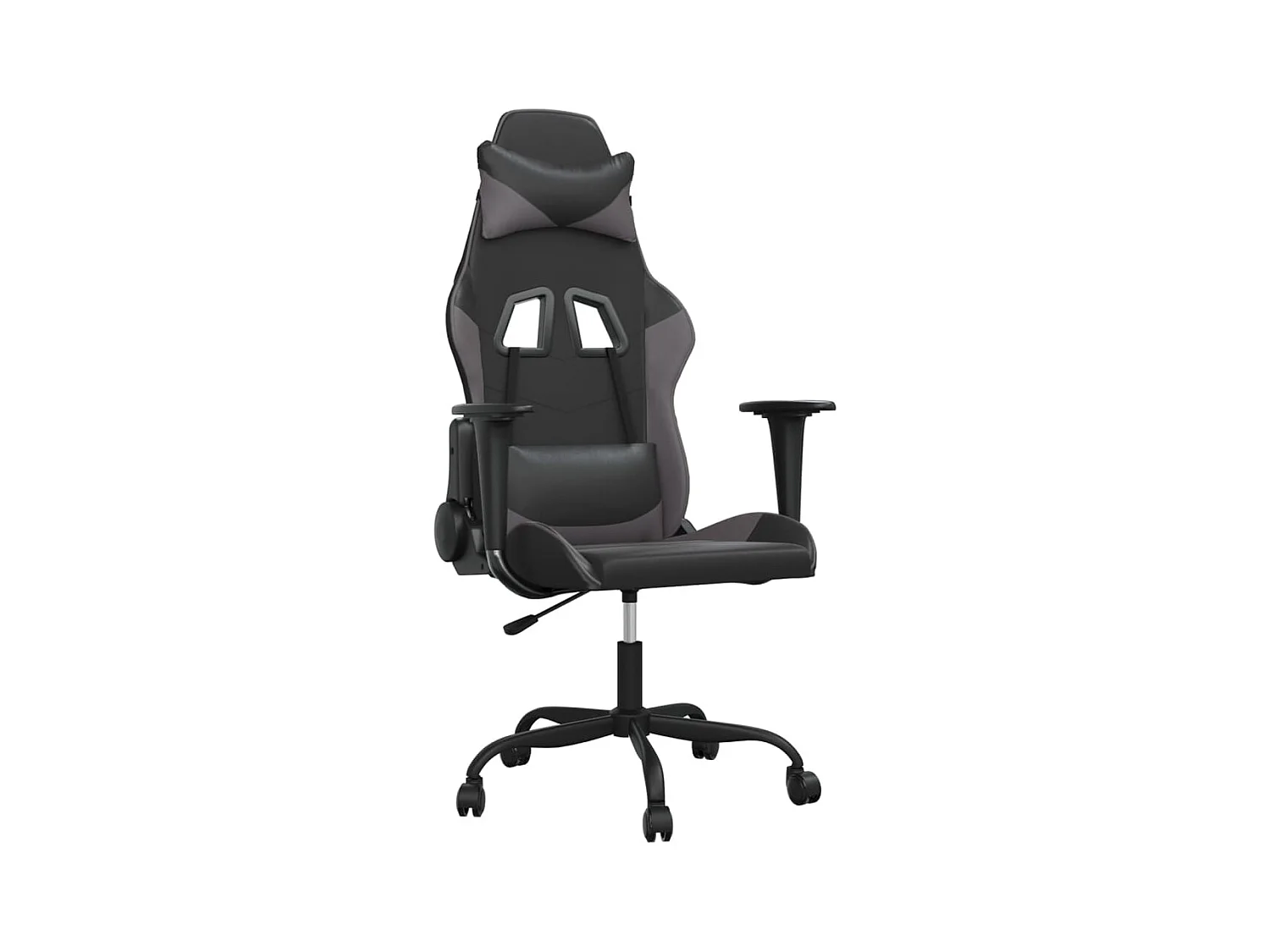 Gamestoel kunstleer zwart en grijs
