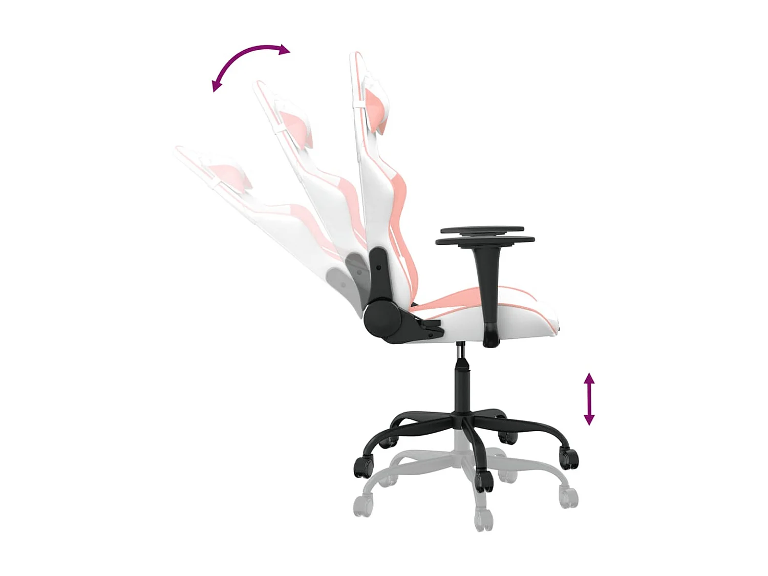 Chaise de jeu de massage Blanc et rose Similicuir