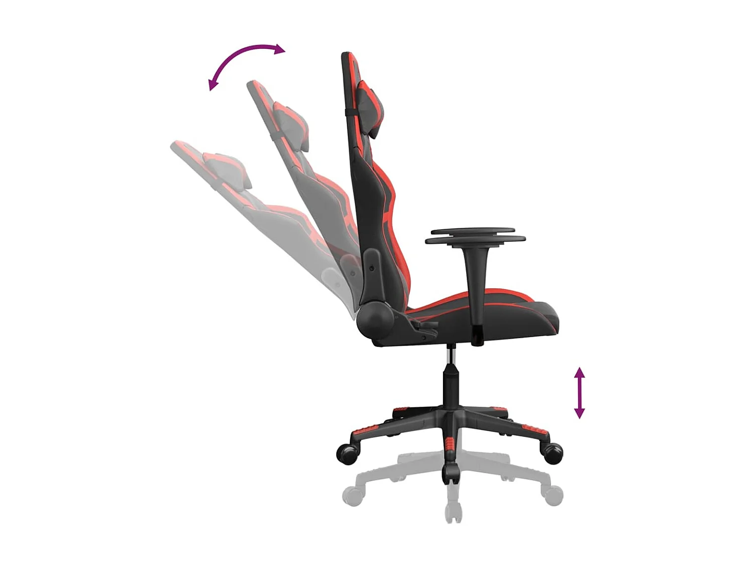 Chaise de jeu Noir et rouge Similicuir