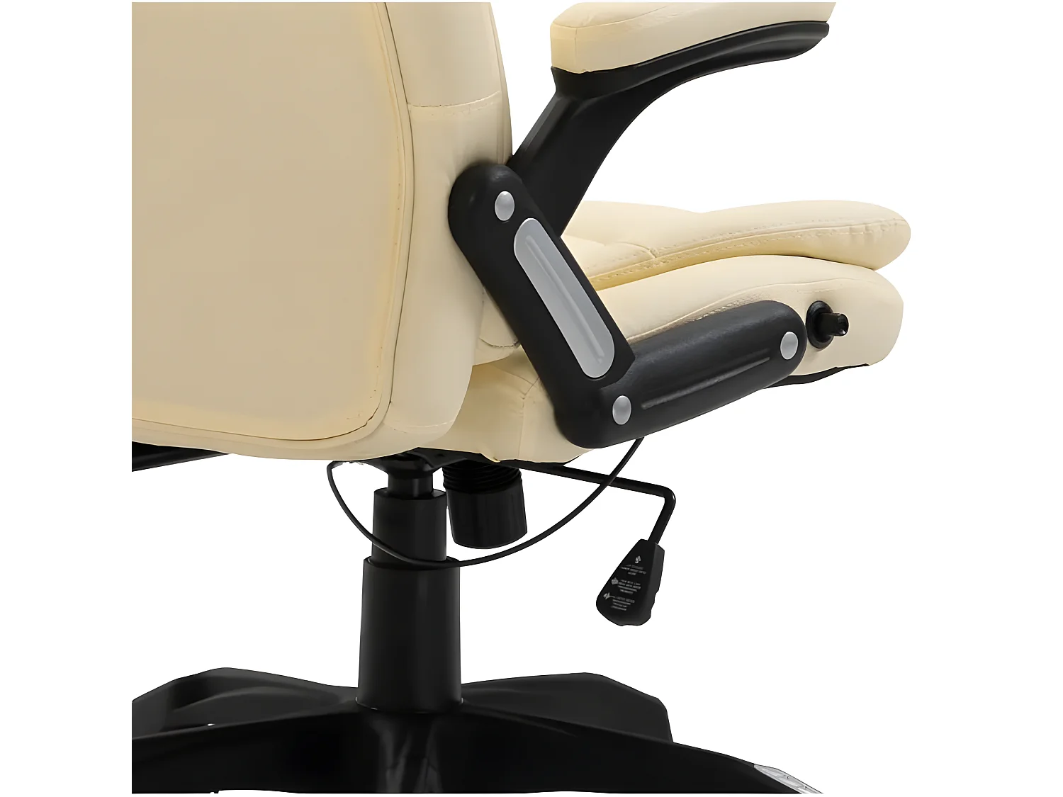 Fauteuil de bureau simili cuir beige Grease