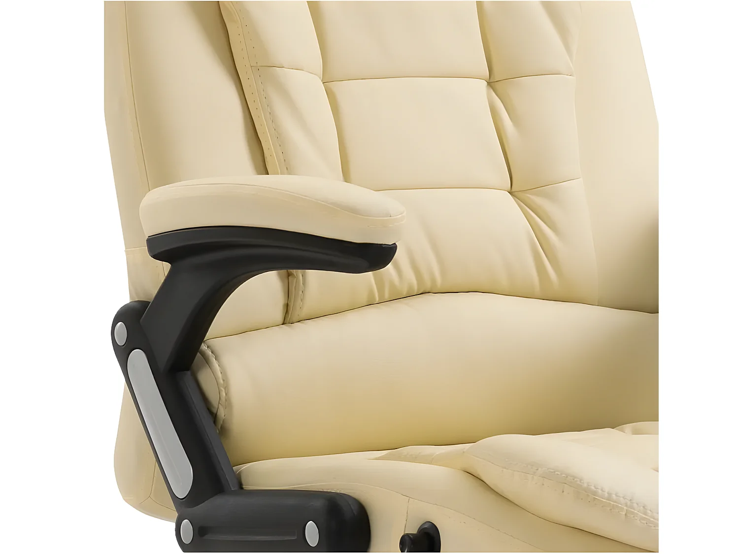 Fauteuil de bureau simili cuir beige Grease