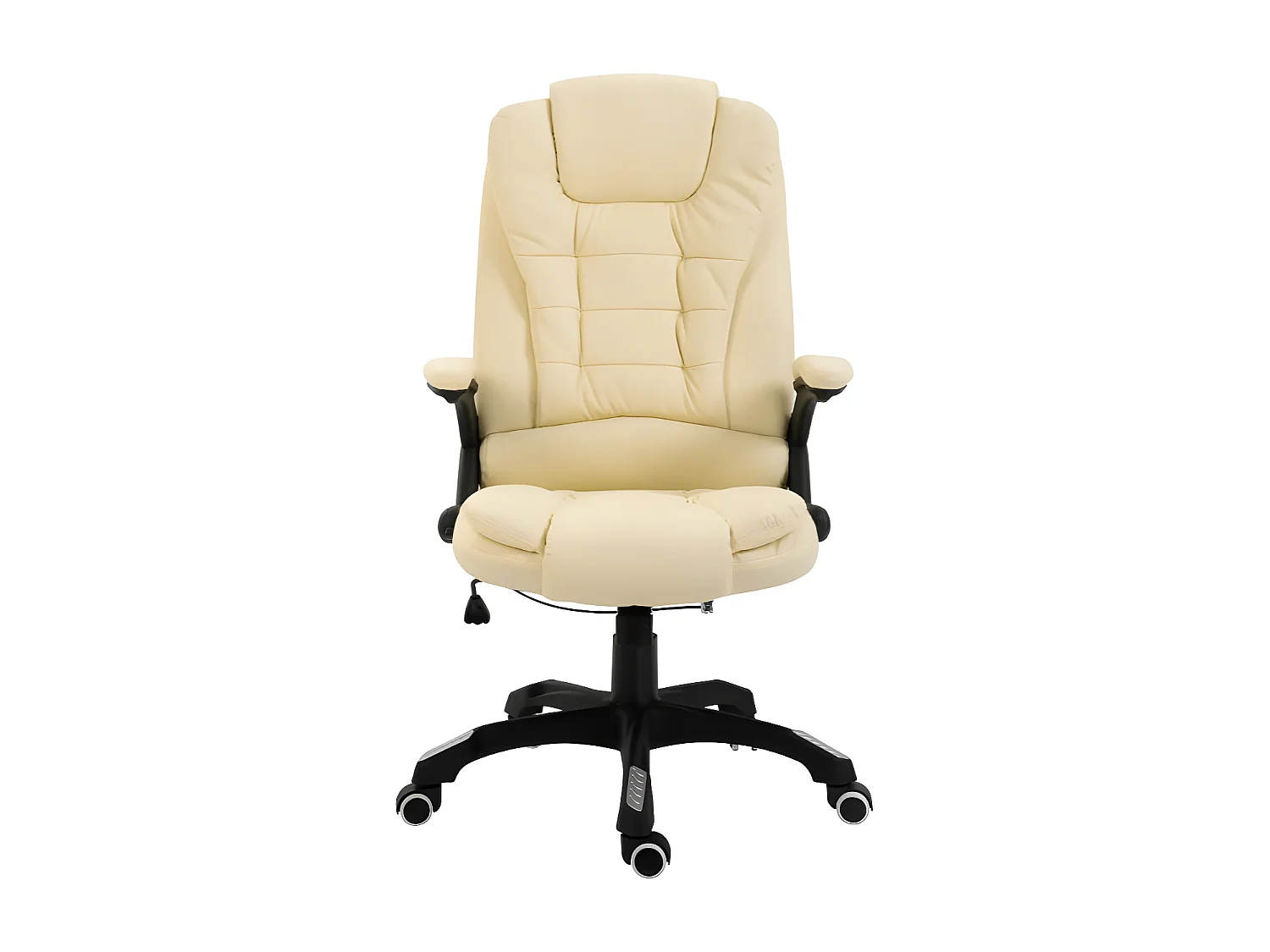 Fauteuil de bureau simili cuir beige Grease