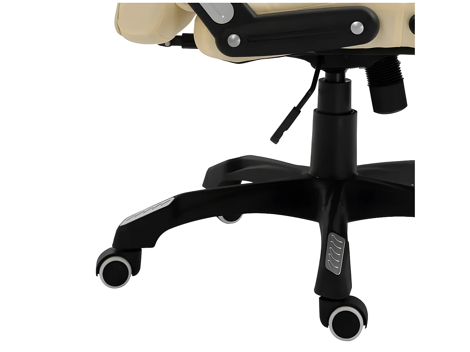 Fauteuil de bureau simili cuir beige Grease