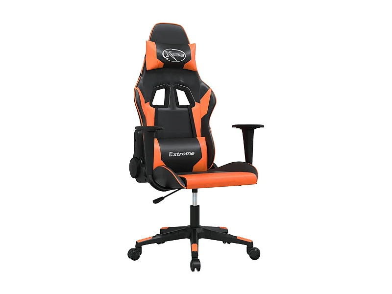 Chaise de jeu Noir et orange Similicuir