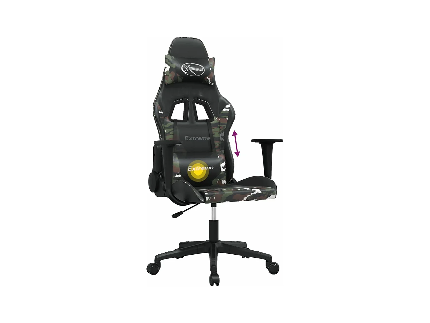 Chaise de jeu de massage Noir et camouflage Similicuir