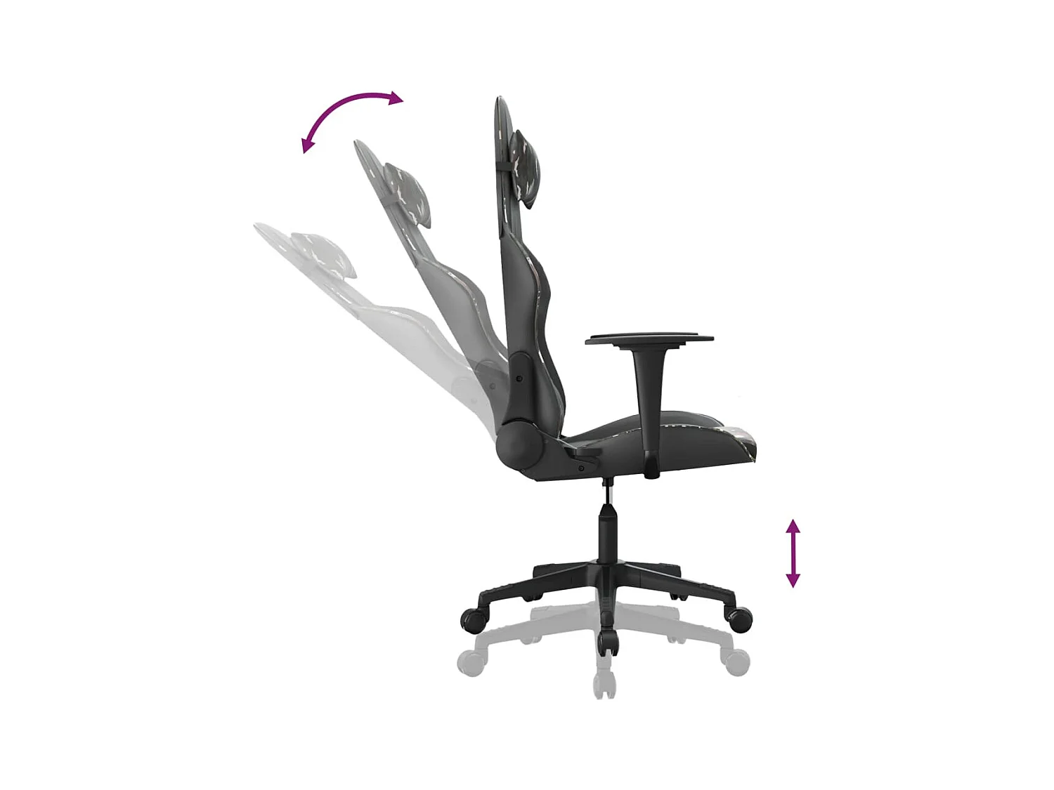 Chaise de jeu de massage Noir et camouflage Similicuir