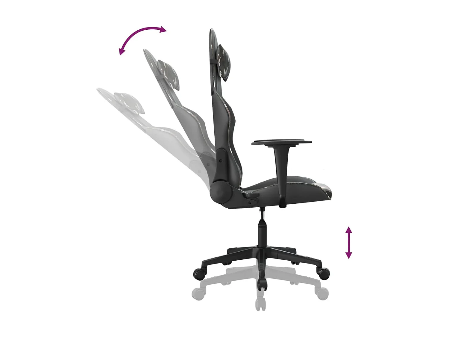 Chaise de jeu de massage Noir et camouflage Similicuir