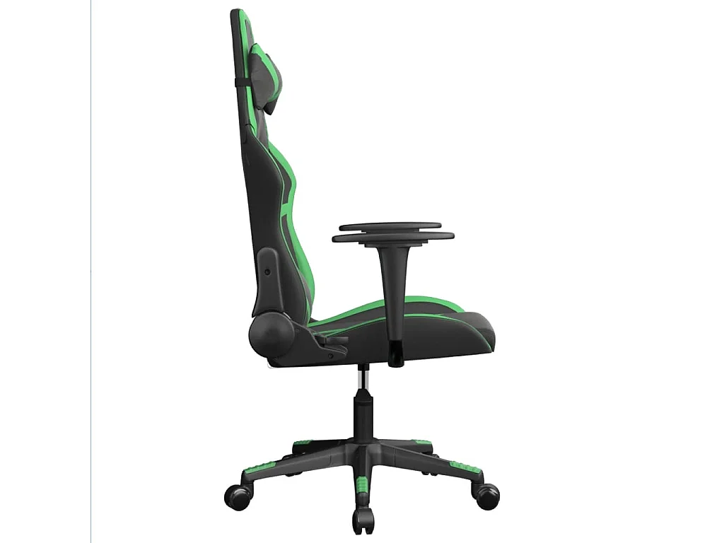 Chaise de jeu de massage Noir et vert Similicuir