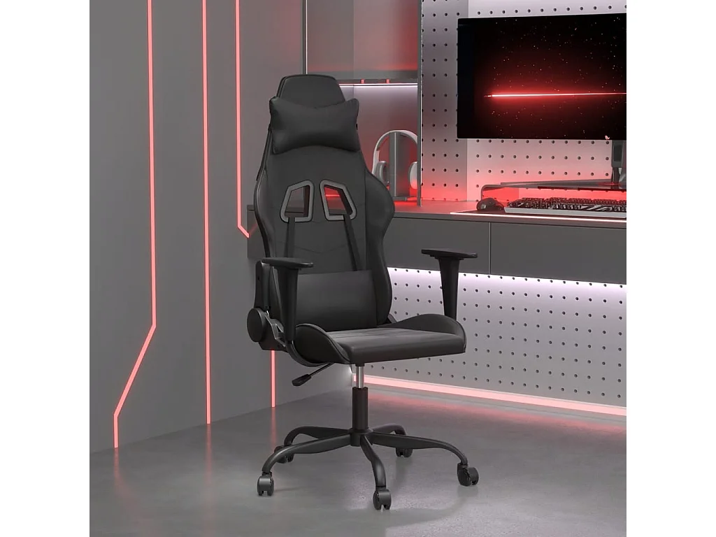 Chaise de jeu de massage noir similicuir