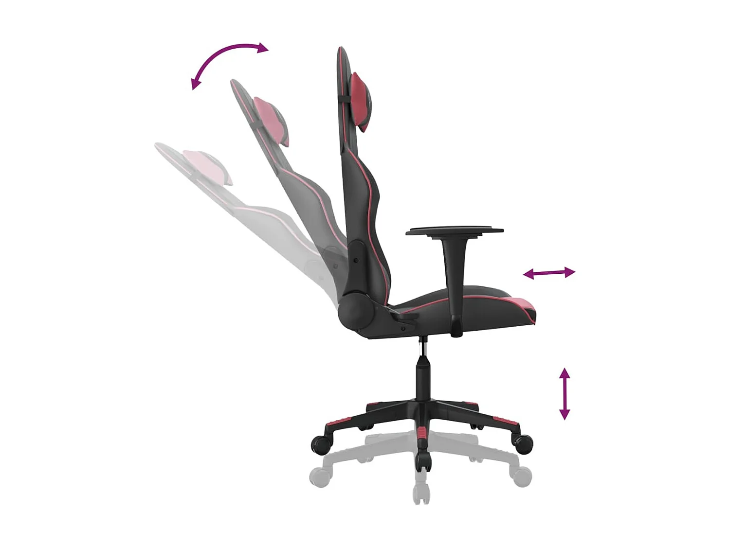 Chaise de jeu Noir et rouge bordeaux Similicuir