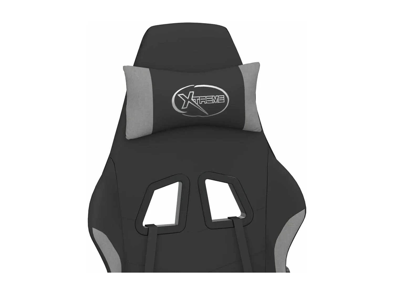 Chaise de jeu avec repose-pied Noir et gris clair Tissu