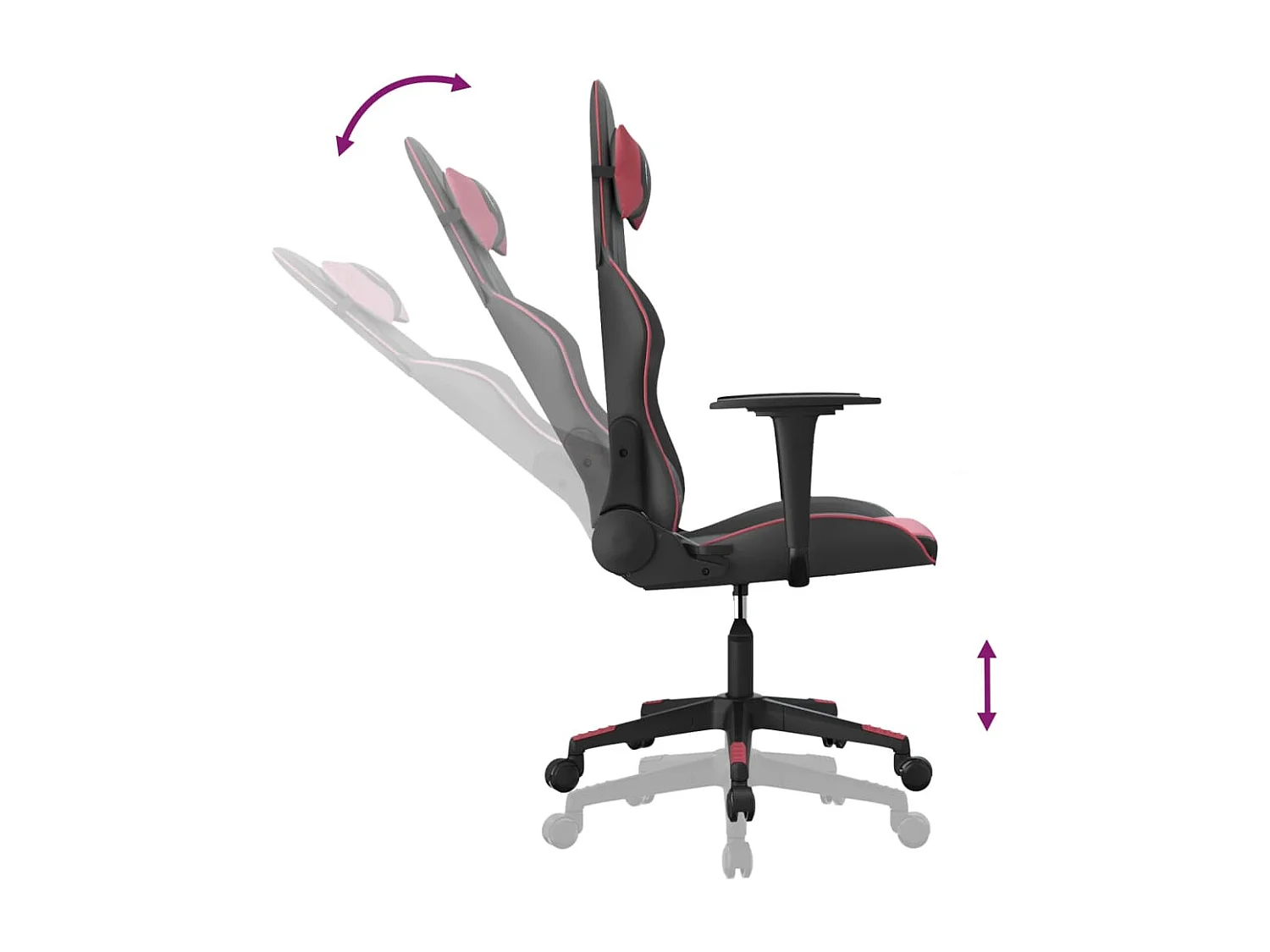 Chaise de jeu de massage Noir et rouge bordeaux Similicuir