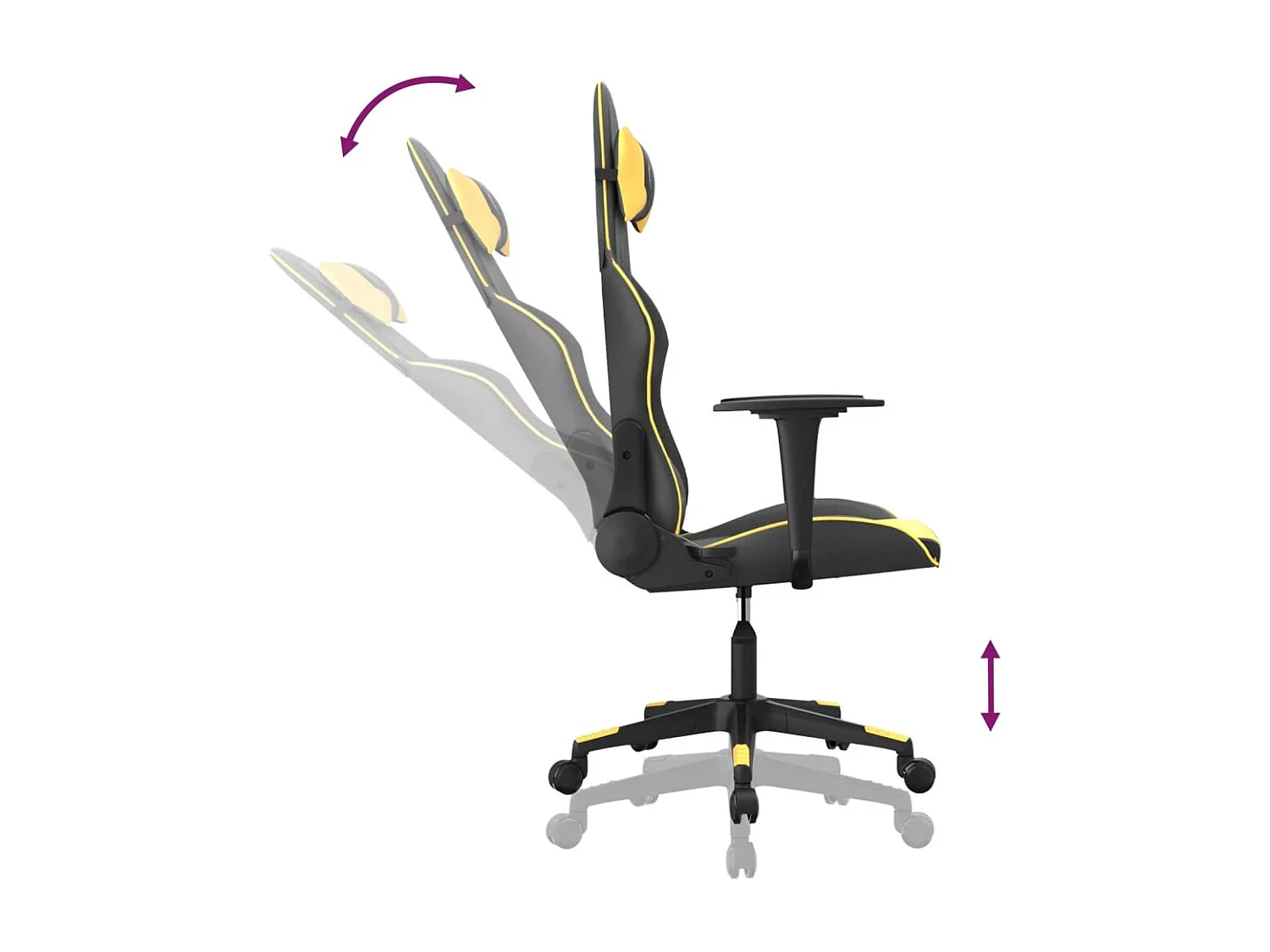 Chaise de jeu de massage Noir et doré Similicuir