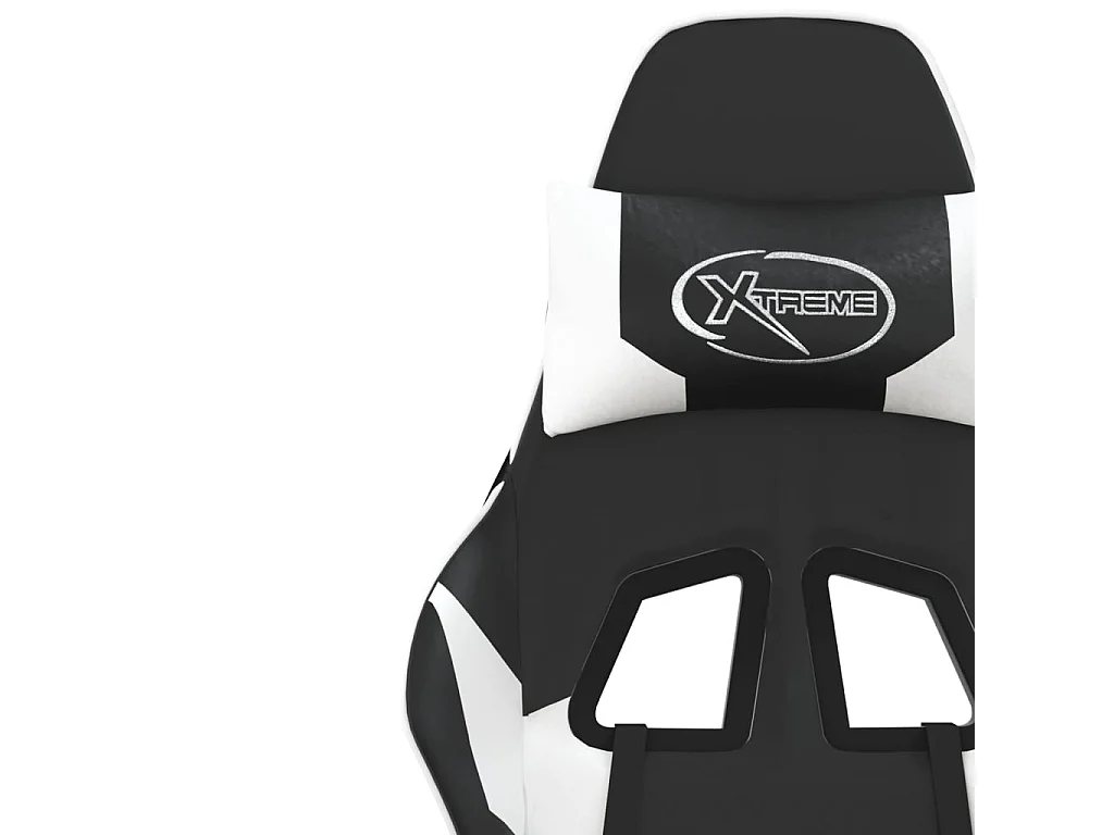 Chaise de jeu de massage Noir et blanc Similicuir