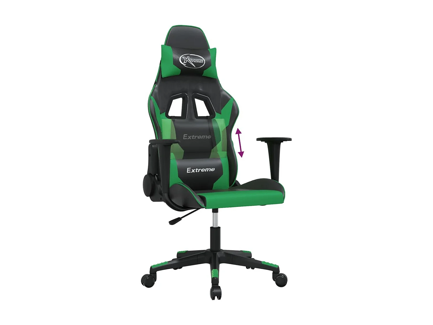 Chaise de jeu Noir et vert Similicuir