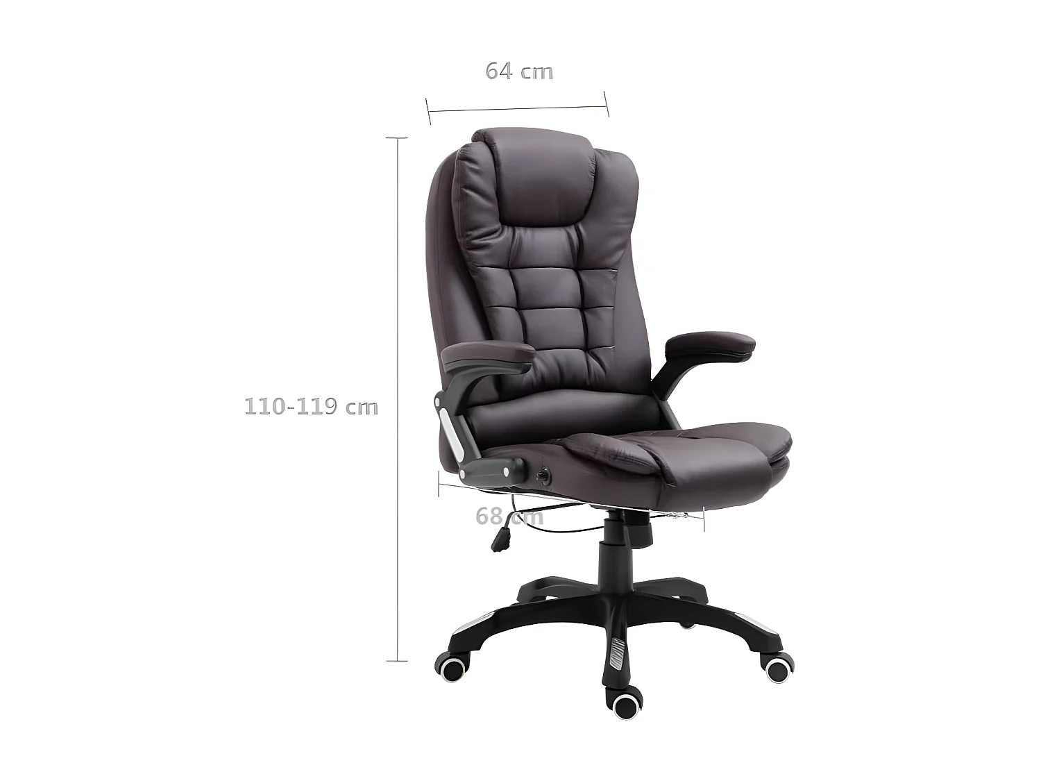 Fauteuil de bureau simili cuir marron Grease