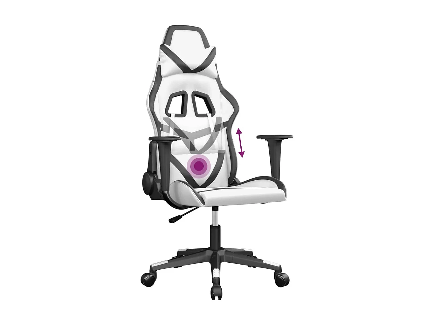 Chaise de jeu de massage Blanc et noir Similicuir