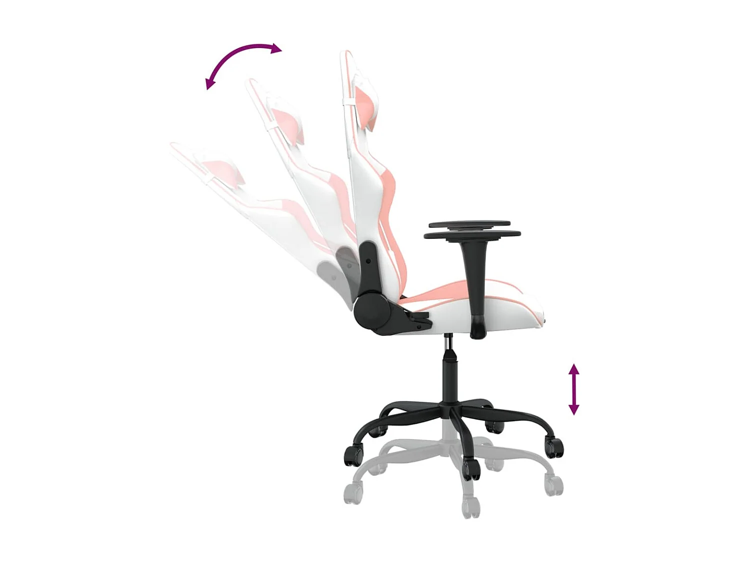 Chaise de jeu Blanc et rose Similicuir