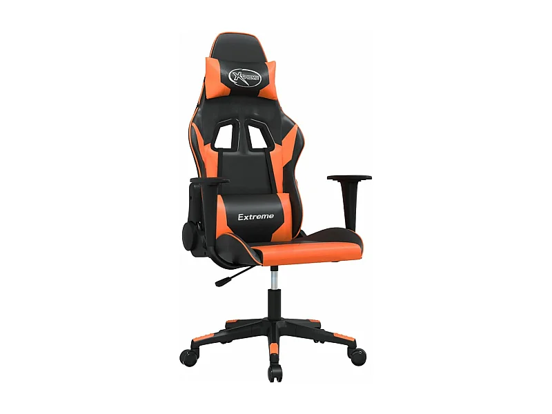 Chaise de jeu de massage Noir et orange Similicuir