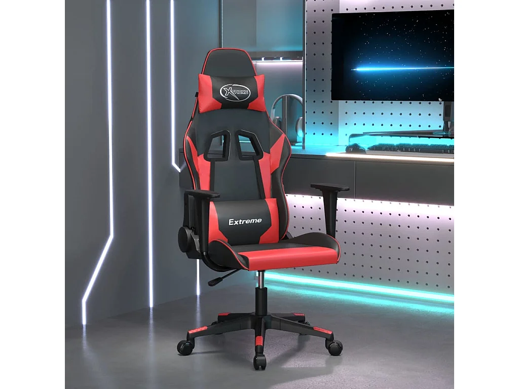 Chaise de jeu Noir et rouge Similicuir