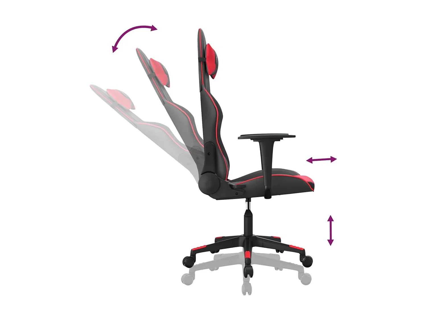 Chaise de jeu Noir et rouge Similicuir