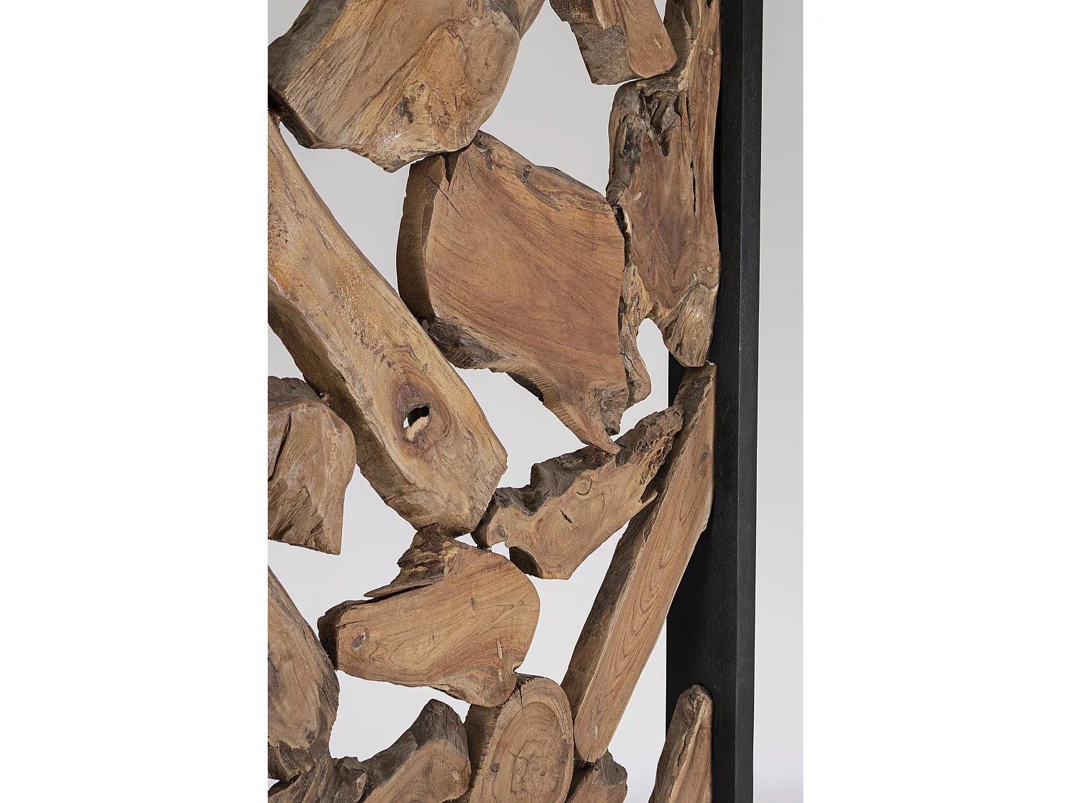 Paravent en racines de teck et acier noir Greka 100cm