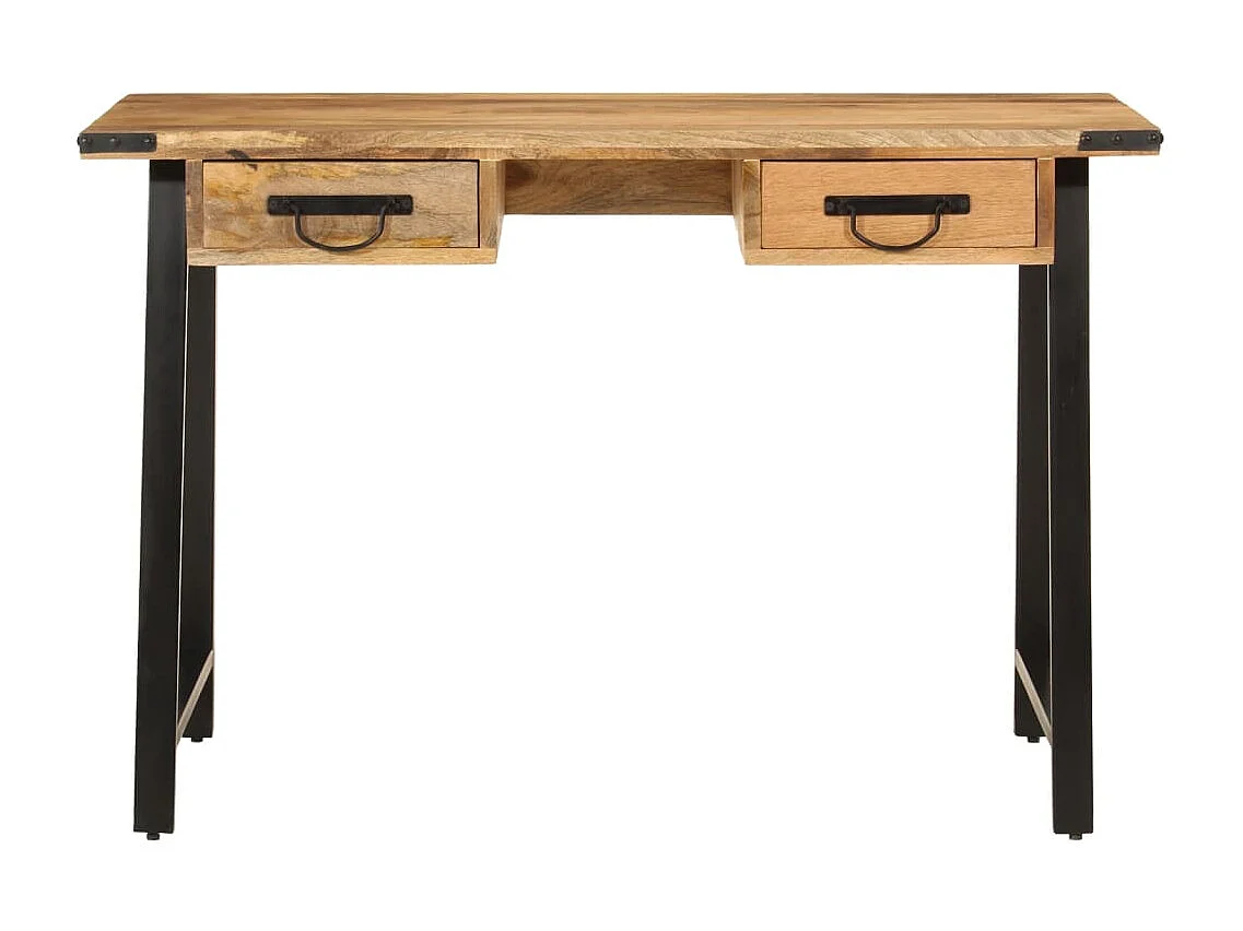 Bureau avec tiroirs 105x55x70 bois de manguier massif et fer
