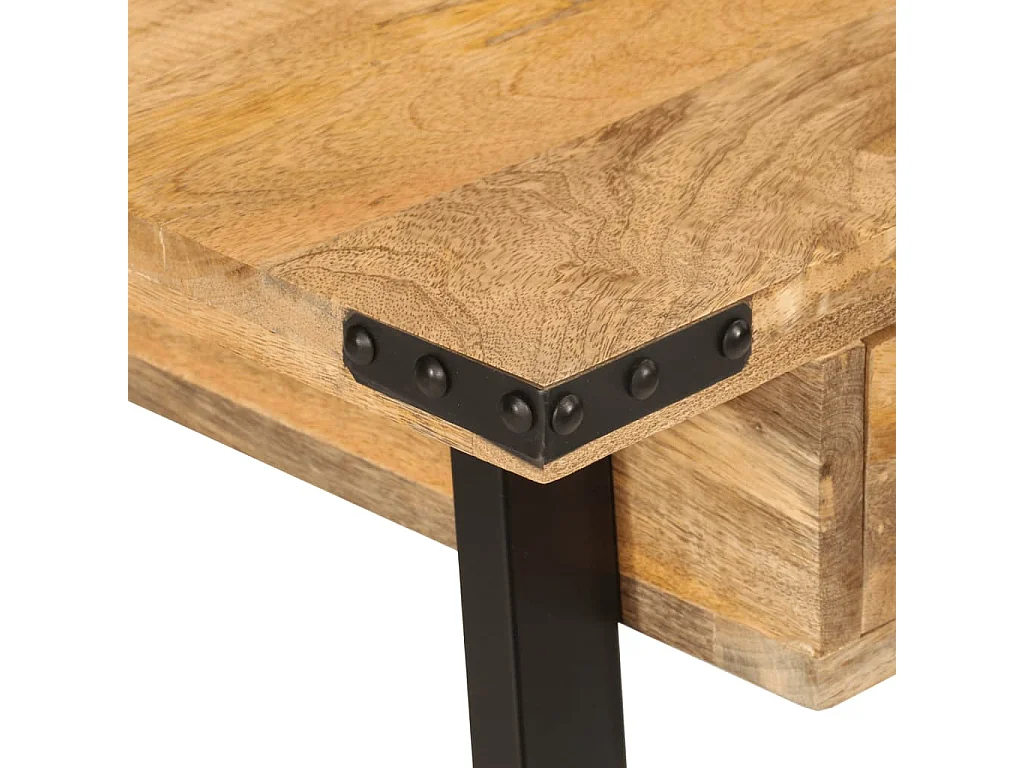 Bureau avec tiroirs 105x55x70 bois de manguier massif et fer