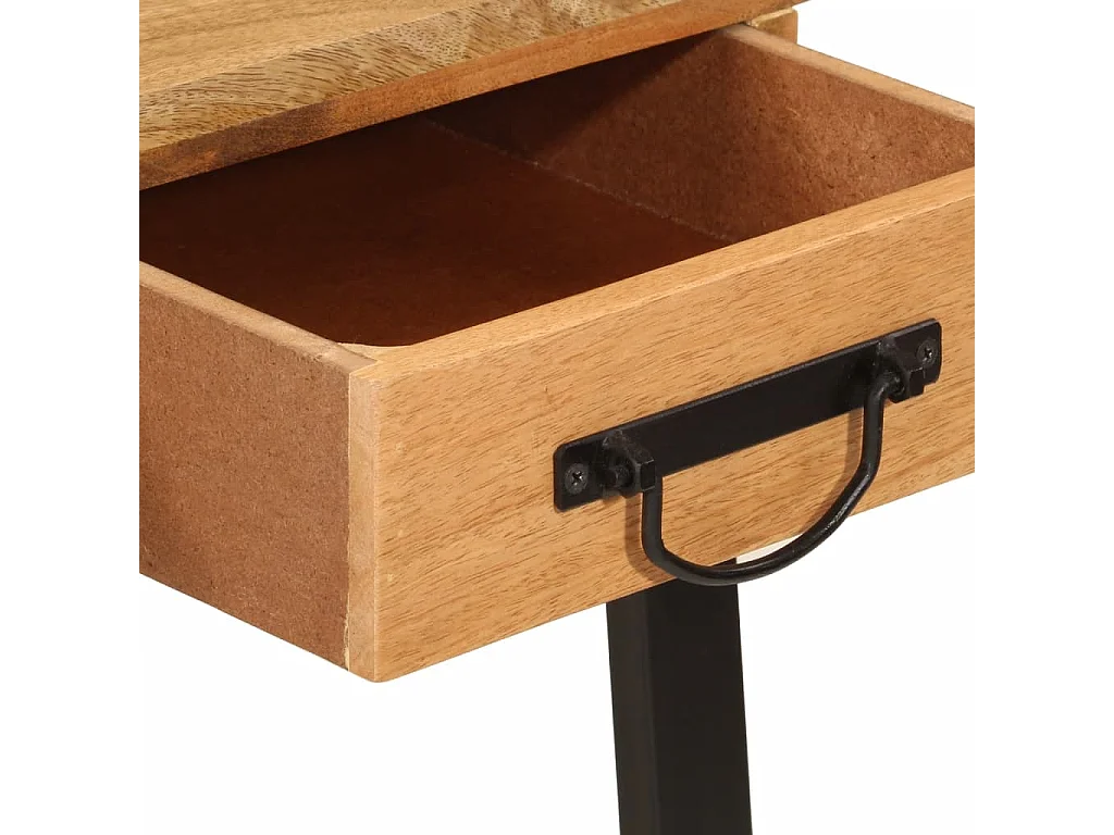 Bureau avec tiroirs 105x55x70 bois de manguier massif et fer