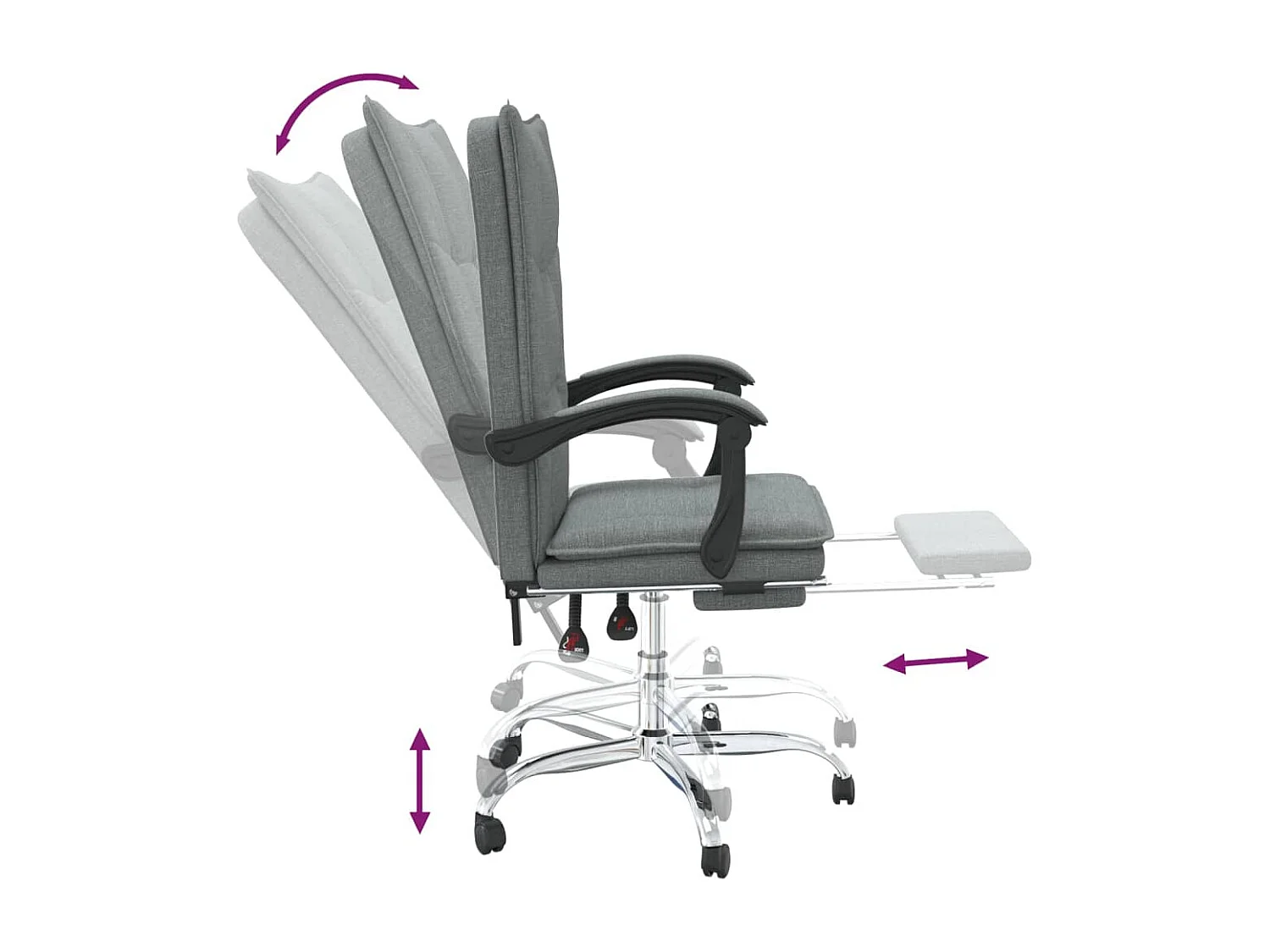 Fauteuil inclinable de bureau Gris foncé Tissu
