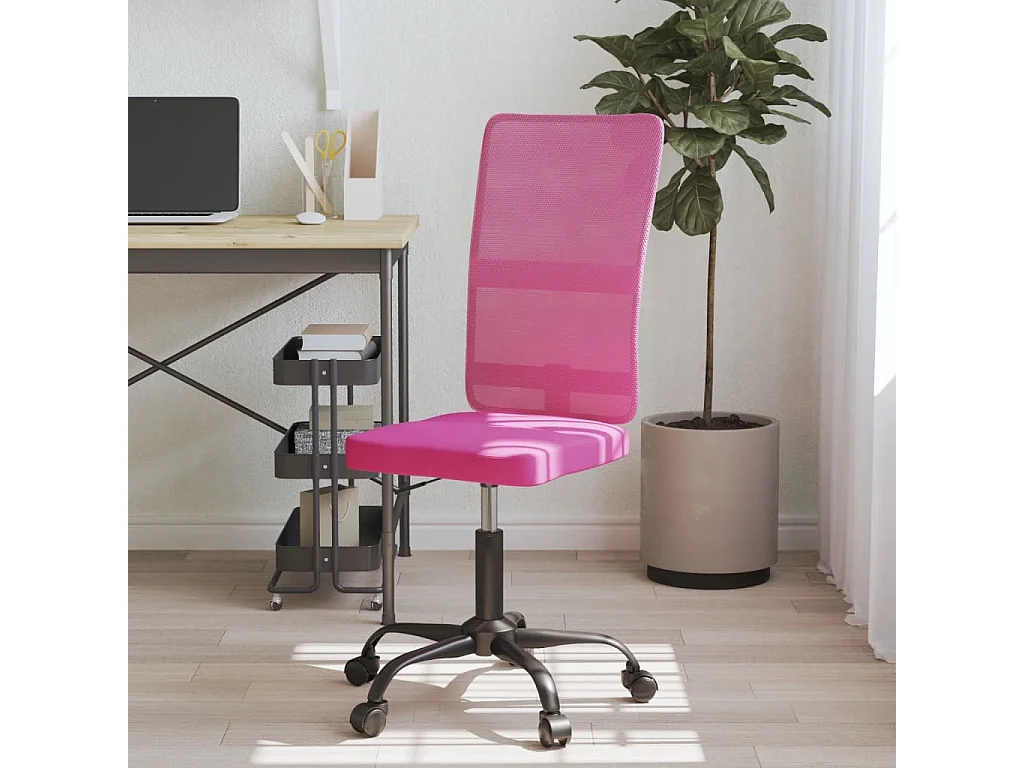 Chaise de bureau rose tissu en maille