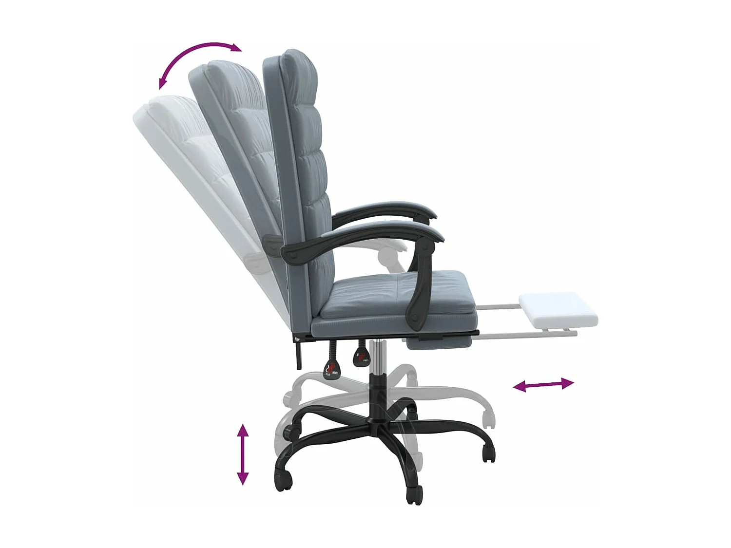 Fauteuil inclinable de bureau Gris foncé Velours