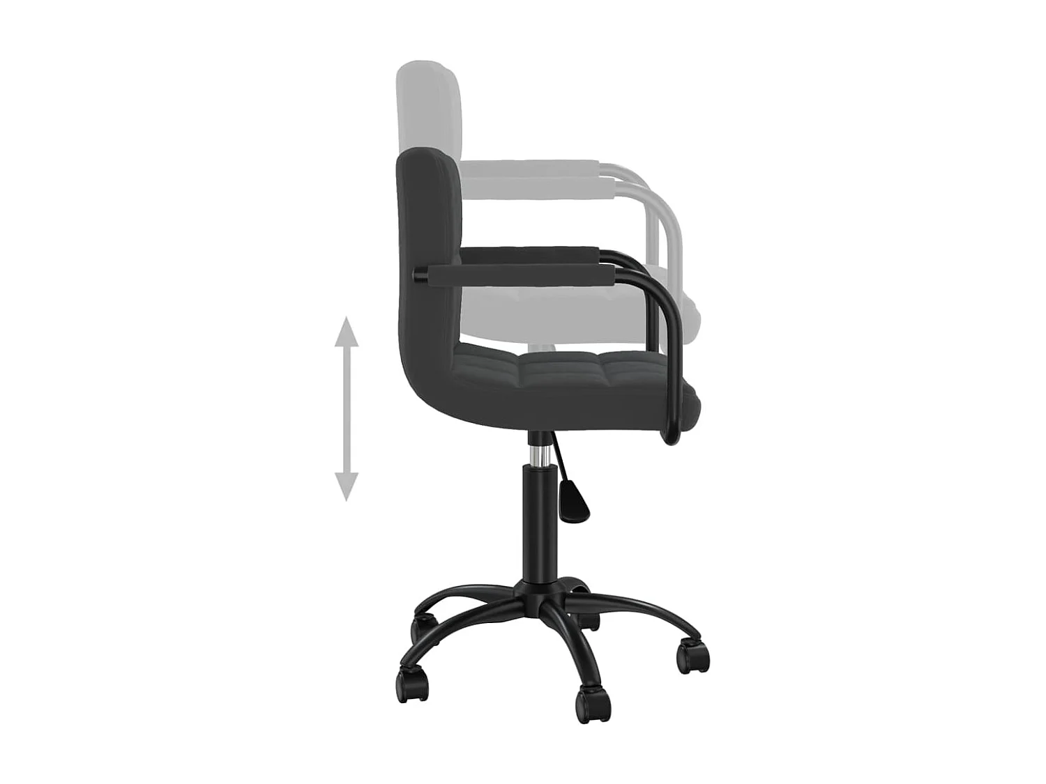 Chaise pivotante de bureau Noir Velours 19