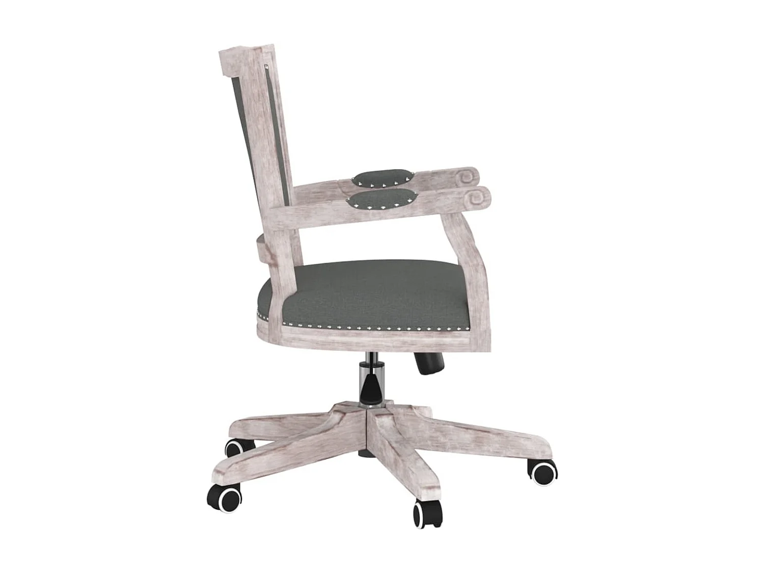 Chaise pivotante de bureau Gris foncé Tissu