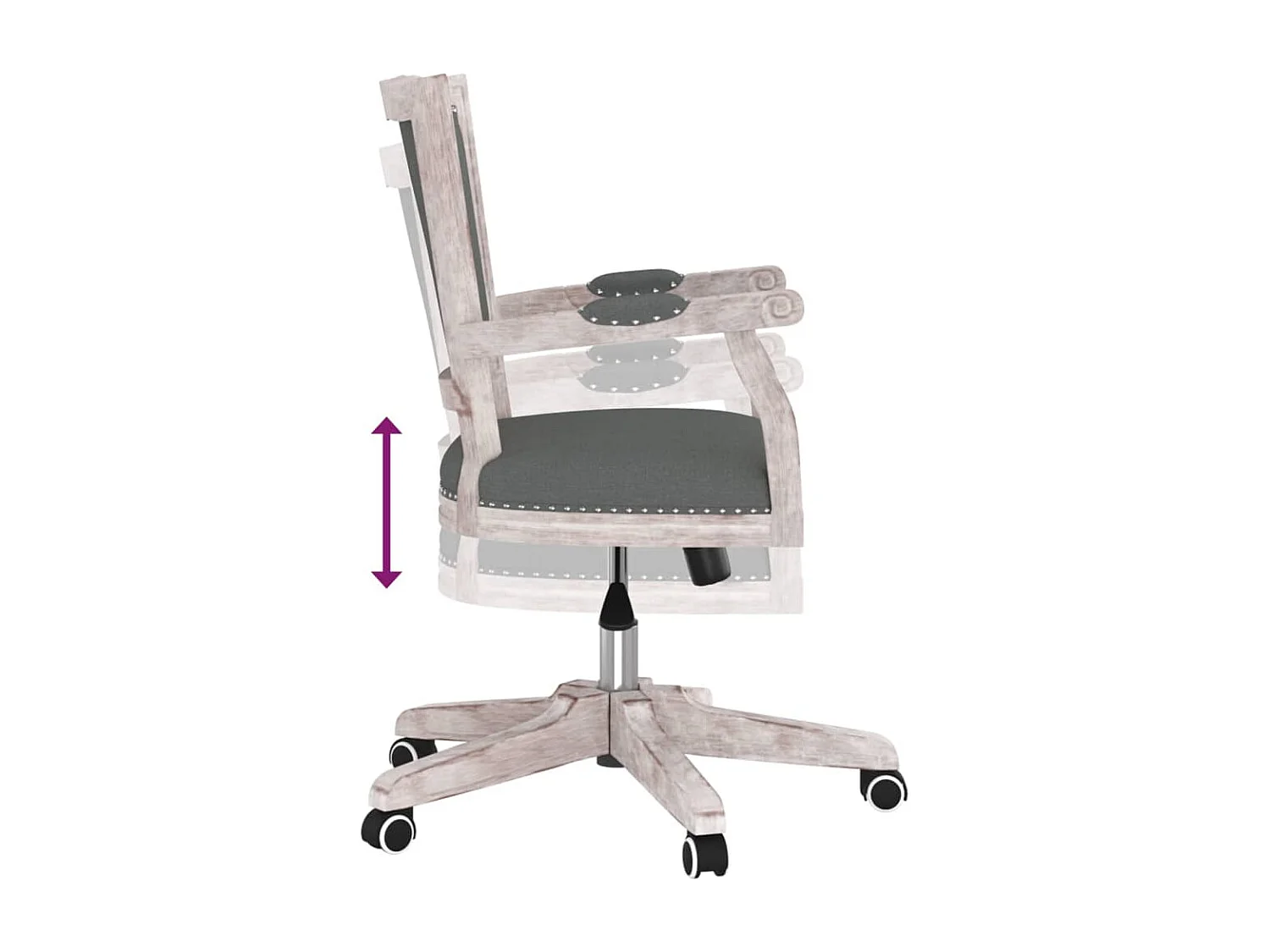 Chaise pivotante de bureau Gris foncé Tissu