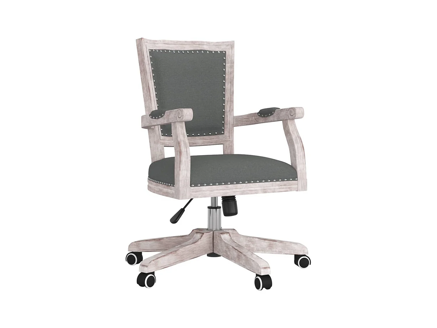 Chaise pivotante de bureau Gris foncé Tissu