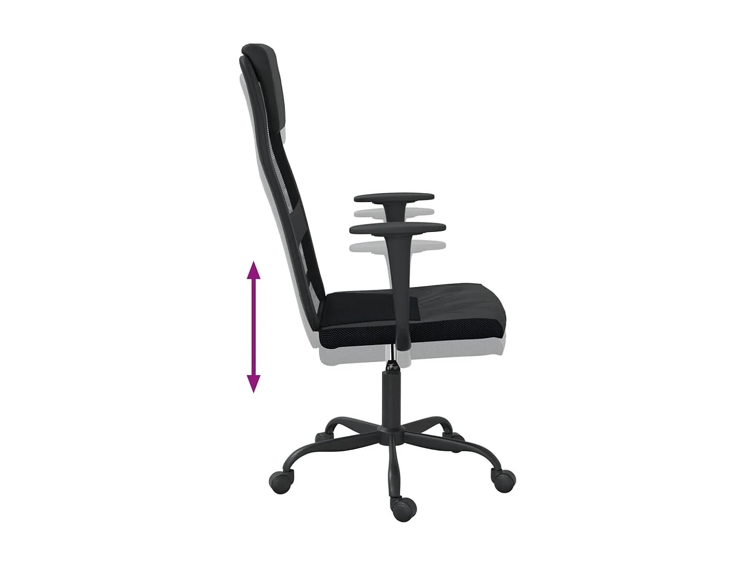 Chaise de bureau réglable en hauteur noir