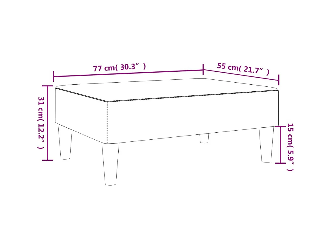 Voetenbank 77x55x31 cm stof zwart
