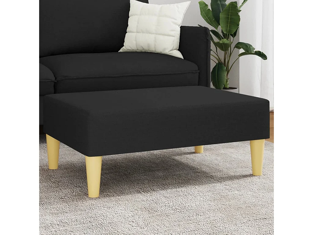 Repose-pied noir 77x55x31 tissu