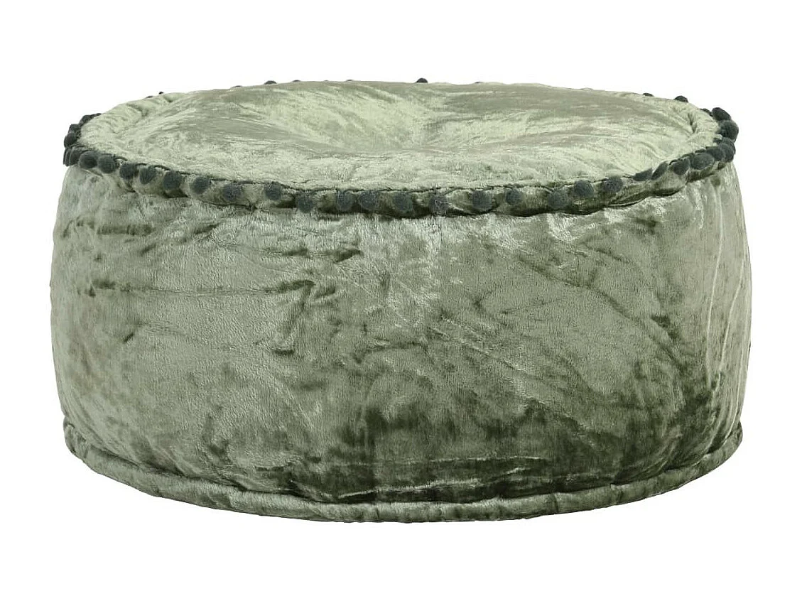 Pouf Rond Velours 40x20 Vert