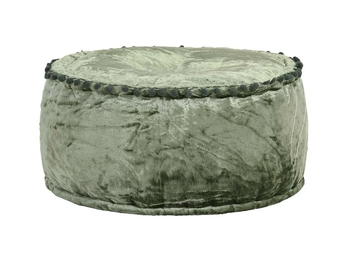 Pouf Rond Velours 40x20 Vert