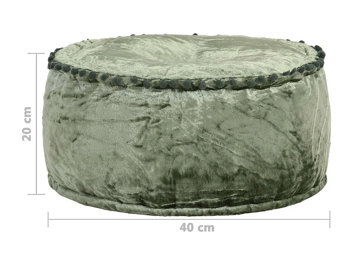 Pouf Rond Velours 40x20 Vert