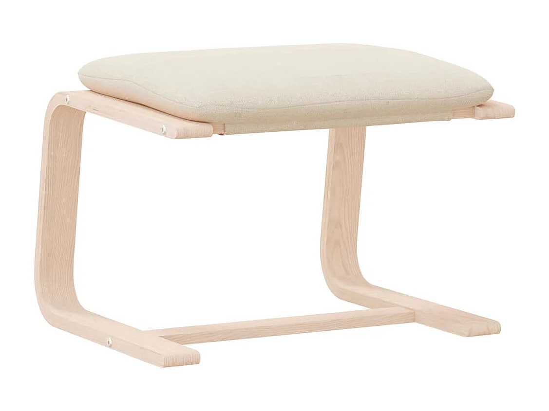 Repose-pied Crème 51x41x40 Tissu