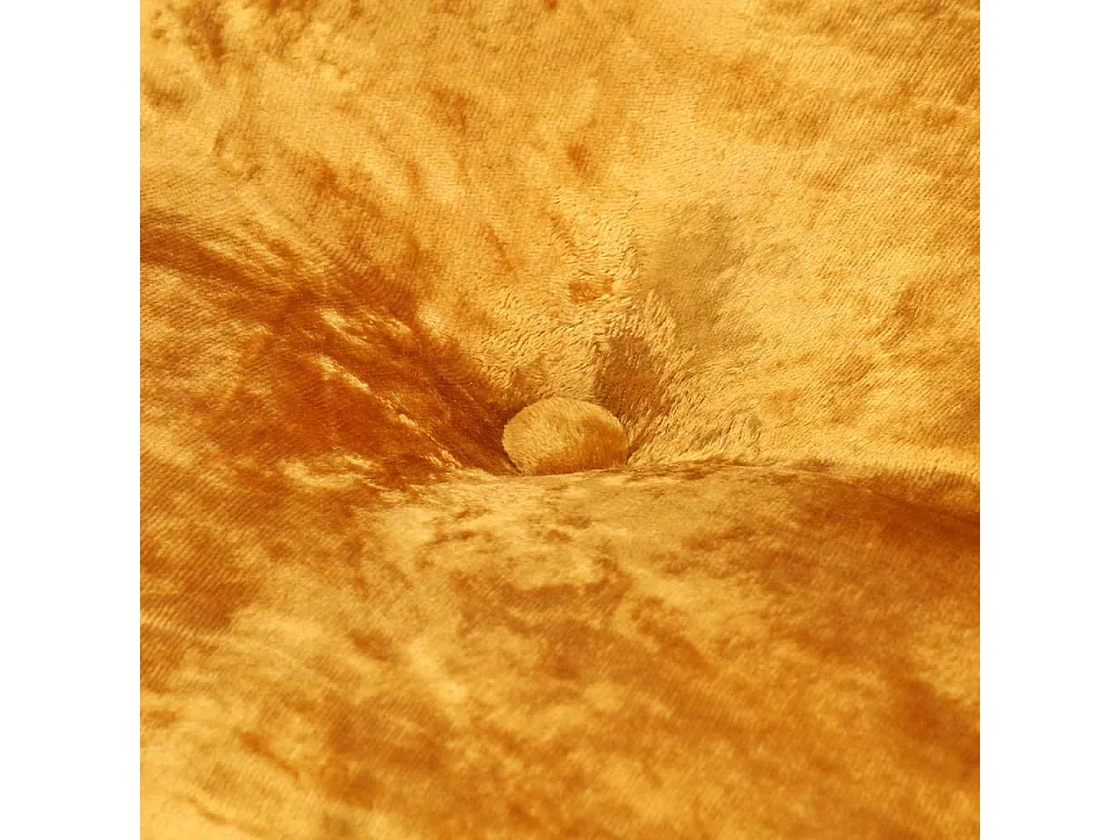 Pouf Rond Velours 40x20 Moutarde