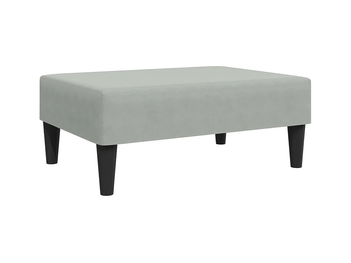 Repose-pied gris clair 77x55x31 velours